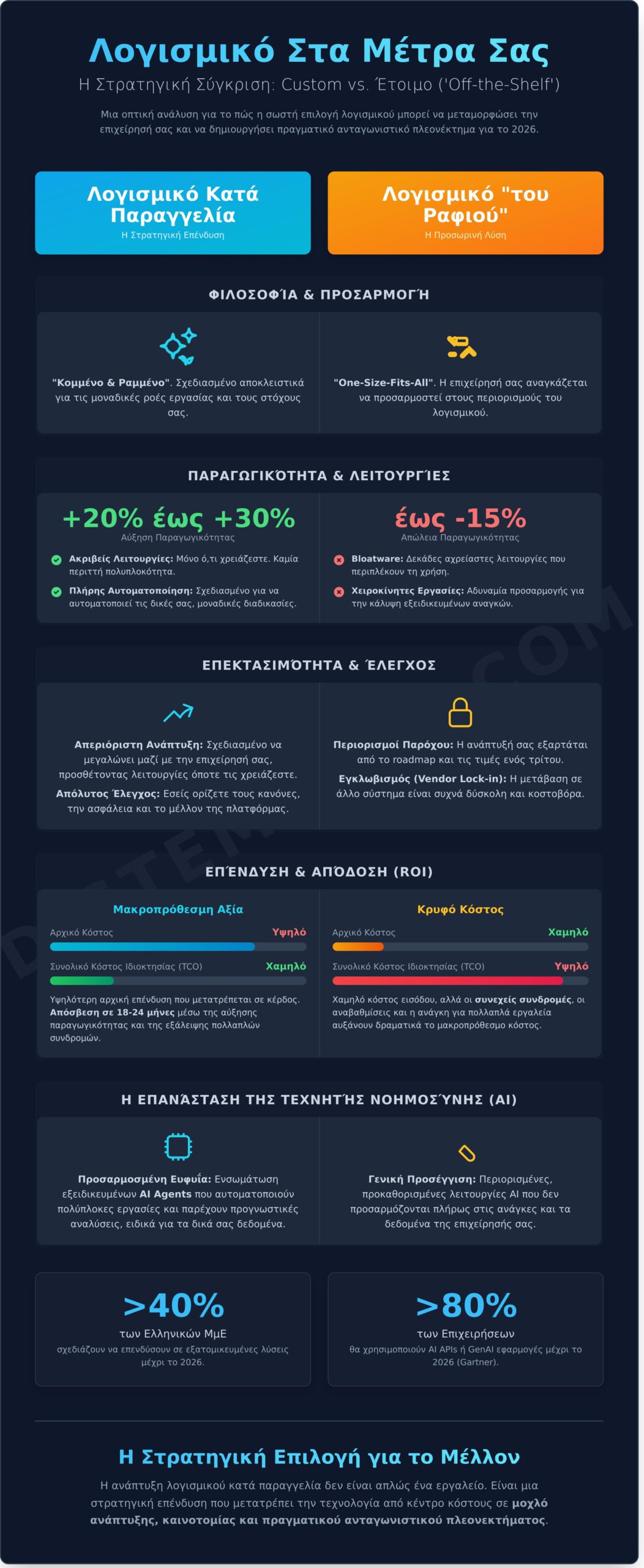 Ανάπτυξη Λογισμικού Κατά Παραγγελία: Ο Στρατηγικός Οδηγός για το 2026 - Infographic